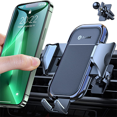 Support Telephone Voiture [Plus Stable & Protection] [Siliconé Panneau] Porte Telephone Voiture Grille Aeration Rotation 360° Compatible avec iPhone13,12, SamsungS22, Huawei, Xiaomi, etc